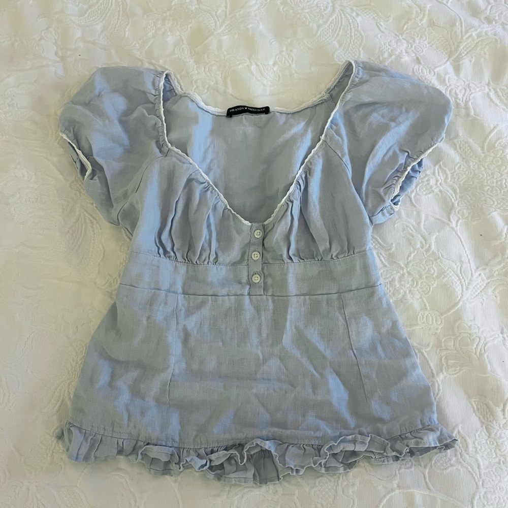 Brandy Melville Blair Cotton Ruffle Top